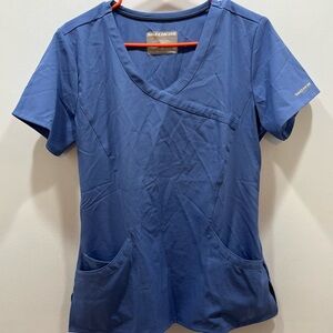 Skechers Scrub Top Woman’s Size M Ceil Blue Stretch